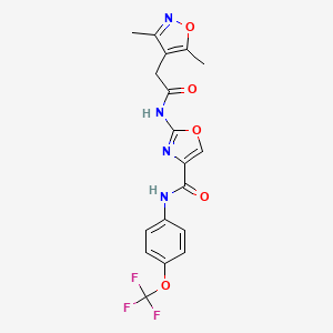 2-(2-(3,5-dimethylisoxazol-4-yl)acetamido)-N-(4-(trifluoromethoxy)phenyl)oxazole-4-carboxamide