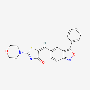 molecular formula C21H17N3O3S B2385735 (E)-2-morpholino-5-((3-phenylbenzo[c]isoxazol-5-yl)methylene)thiazol-4(5H)-one CAS No. 634578-47-5