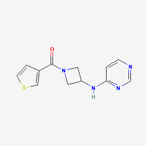 molecular formula C12H12N4OS B2385740 N-[1-(thiophene-3-carbonyl)azetidin-3-yl]pyrimidin-4-amine CAS No. 2097911-46-9