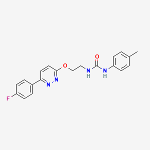 molecular formula C20H19FN4O2 B2385746 1-(2-((6-(4-Fluorophenyl)pyridazin-3-yl)oxy)ethyl)-3-(p-tolyl)urea CAS No. 1021112-38-8