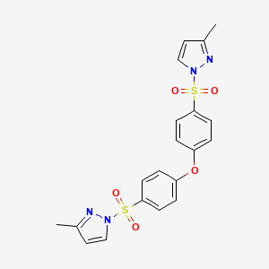 molecular formula C20H18N4O5S2 B2385747 bis{4-[(3-methyl-1H-pyrazol-1-yl)sulfonyl]phenyl} ether CAS No. 2249547-05-3