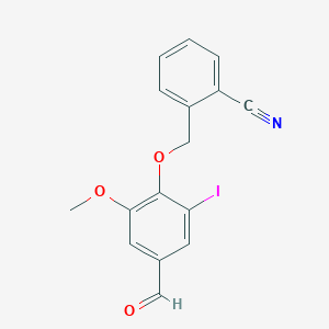2-[(4-Formyl-2-iodo-6-methoxyphenoxy)methyl]benzonitrile