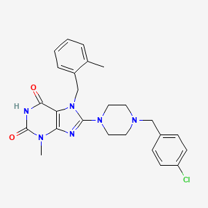8-(4-(4-chlorobenzyl)piperazin-1-yl)-3-methyl-7-(2-methylbenzyl)-1H-purine-2,6(3H,7H)-dione