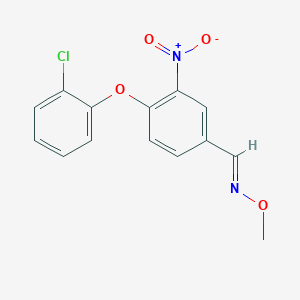 (E)-{[4-(2-chlorophenoxy)-3-nitrophenyl]methylidene}(methoxy)amine