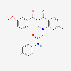 N-(4-fluorophenyl)-2-(3-(3-methoxybenzoyl)-7-methyl-4-oxo-1,8-naphthyridin-1(4H)-yl)acetamide