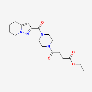 Ethyl 4-oxo-4-(4-(4,5,6,7-tetrahydropyrazolo[1,5-a]pyridine-2-carbonyl)piperazin-1-yl)butanoate
