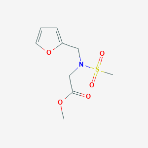 molecular formula C9H13NO5S B2385763 methyl 2-(N-(furan-2-ylmethyl)methylsulfonamido)acetate CAS No. 1219547-73-5