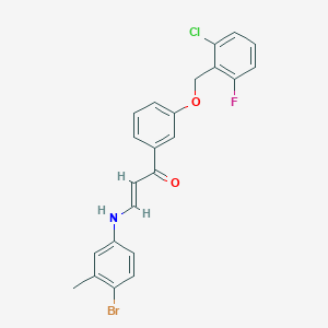 (E)-3-(4-bromo-3-methylanilino)-1-[3-[(2-chloro-6-fluorophenyl)methoxy]phenyl]prop-2-en-1-one