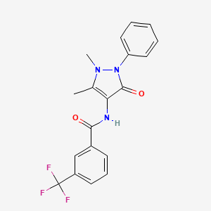 N-(2,3-Dimethyl-5-oxo-1-phenyl(3-pyrazolin-4-YL))(3-(trifluoromethyl)phenyl)formamide