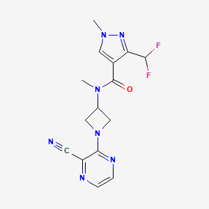 N-[1-(3-Cyanopyrazin-2-yl)azetidin-3-yl]-3-(difluoromethyl)-N,1-dimethylpyrazole-4-carboxamide