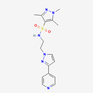 1,3,5-trimethyl-N-(2-(3-(pyridin-4-yl)-1H-pyrazol-1-yl)ethyl)-1H-pyrazole-4-sulfonamide