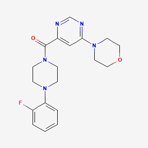 molecular formula C19H22FN5O2 B2385802 (4-(2-Fluorophenyl)piperazin-1-yl)(6-morpholinopyrimidin-4-yl)methanone CAS No. 1909675-18-8