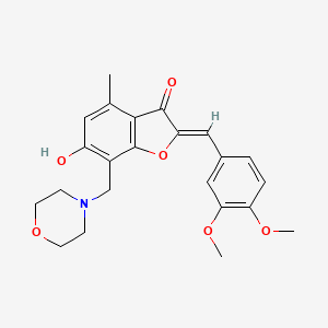 (2Z)-2-[(3,4-dimethoxyphenyl)methylidene]-6-hydroxy-4-methyl-7-(morpholin-4-ylmethyl)-1-benzofuran-3-one