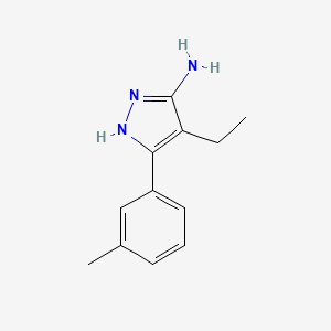 molecular formula C12H15N3 B2385807 4-ethyl-5-(3-methylphenyl)-1H-pyrazol-3-amine CAS No. 2156813-18-0