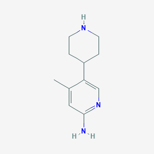 molecular formula C11H17N3 B2385808 4-Methyl-5-(piperidin-4-yl)pyridin-2-amine CAS No. 1260857-55-3
