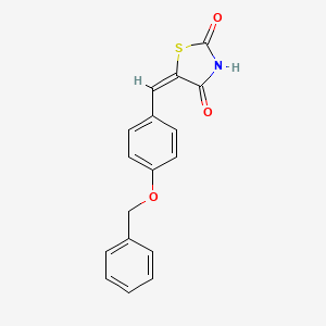 molecular formula C17H13NO3S B2385812 (5E)-5-[4-(benzyloxy)benzylidene]-1,3-thiazolidine-2,4-dione CAS No. 262844-52-0