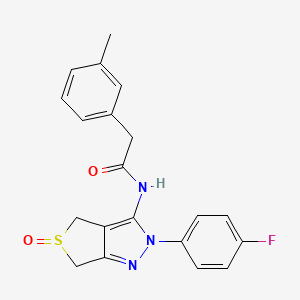 molecular formula C20H18FN3O2S B2385814 N-[2-(4-fluorophenyl)-5-oxo-2H,4H,6H-5lambda4-thieno[3,4-c]pyrazol-3-yl]-2-(3-methylphenyl)acetamide CAS No. 1008921-15-0