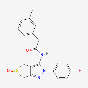 molecular formula C20H18FN3O2S B2385814 N-[2-(4-fluorophenyl)-5-oxo-4,6-dihydrothieno[3,4-c]pyrazol-3-yl]-2-(3-methylphenyl)acetamide CAS No. 1008921-15-0