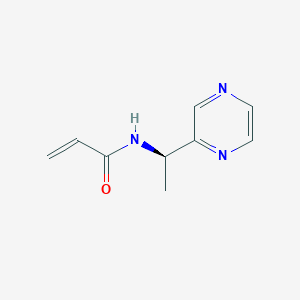 molecular formula C9H11N3O B2385816 N-[(1R)-1-(pyrazin-2-yl)ethyl]prop-2-enamide CAS No. 2093997-06-7