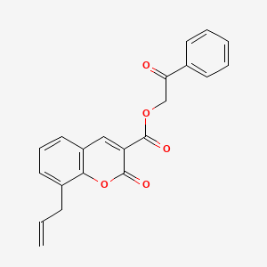 molecular formula C21H16O5 B2385821 8-Allyl-2-oxo-2H-chromene-3-carboxylic acid 2-oxo-2-phenyl-ethyl ester CAS No. 301332-73-0