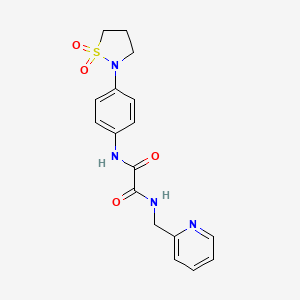 molecular formula C17H18N4O4S B2385824 N1-(4-(1,1-dioxidoisothiazolidin-2-yl)phenyl)-N2-(pyridin-2-ylmethyl)oxalamide CAS No. 1105245-98-4