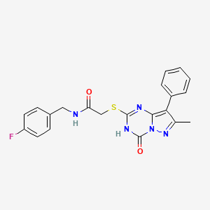 N-(4-fluorobenzyl)-2-((7-methyl-4-oxo-8-phenyl-3,4-dihydropyrazolo[1,5-a][1,3,5]triazin-2-yl)thio)acetamide