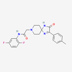 molecular formula C22H22F2N4O2 B2385848 N-(2,5-difluorophenyl)-2-[2-(4-methylphenyl)-3-oxo-1,4,8-triazaspiro[4.5]dec-1-en-8-yl]acetamide CAS No. 932475-92-8