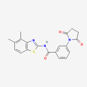 molecular formula C20H17N3O3S B2385854 N-(4,5-dimethyl-1,3-benzothiazol-2-yl)-3-(2,5-dioxopyrrolidin-1-yl)benzamide CAS No. 864860-79-7