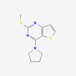 molecular formula C11H13N3S2 B2385862 2-(Methylsulfanyl)-4-(1-pyrrolidinyl)thieno[3,2-d]pyrimidine CAS No. 343374-13-0