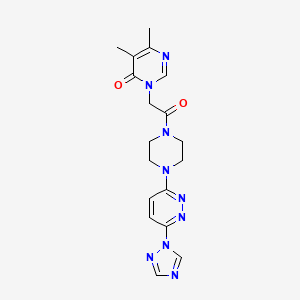 B2385871 3-(2-(4-(6-(1H-1,2,4-triazol-1-yl)pyridazin-3-yl)piperazin-1-yl)-2-oxoethyl)-5,6-dimethylpyrimidin-4(3H)-one CAS No. 1797890-18-6