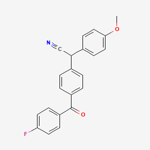 molecular formula C22H16FNO2 B2385878 2-[4-(4-Fluorobenzoyl)phenyl]-2-(4-methoxyphenyl)acetonitrile CAS No. 339114-73-7
