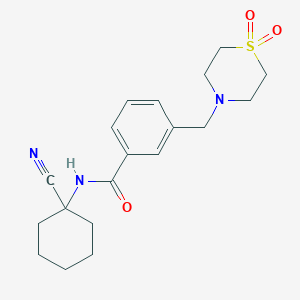molecular formula C19H25N3O3S B2385885 N-(1-Cyanocyclohexyl)-3-[(1,1-dioxo-1,4-thiazinan-4-yl)methyl]benzamide CAS No. 1955957-04-6