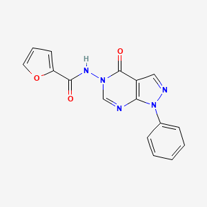 molecular formula C16H11N5O3 B2385968 N-(4-oxo-1-phenyl-1H-pyrazolo[3,4-d]pyrimidin-5(4H)-yl)furan-2-carboxamide CAS No. 69722-22-1