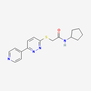 molecular formula C16H18N4OS B2386018 N-cyclopentyl-2-(6-pyridin-4-ylpyridazin-3-yl)sulfanylacetamide CAS No. 872701-47-8