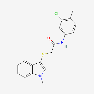 molecular formula C18H17ClN2OS B2386035 N-(3-chloro-4-methylphenyl)-2-[(1-methyl-1H-indol-3-yl)sulfanyl]acetamide CAS No. 851411-88-6