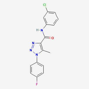 molecular formula C16H12ClFN4O B2386047 N-(3-chlorophenyl)-1-(4-fluorophenyl)-5-methyl-1H-1,2,3-triazole-4-carboxamide CAS No. 866846-83-5