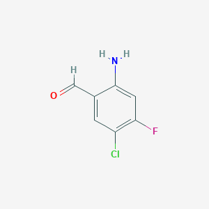molecular formula C7H5ClFNO B2386051 2-Amino-5-chloro-4-fluorobenzaldehyde CAS No. 1602624-87-2