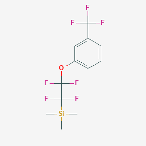 molecular formula C12H13F7OSi B2386058 Trimethyl(1,1,2,2,-tetrafluoro-2-(3-(trifluoromethyl)phenoxy)ethyl)silane CAS No. 2185840-22-4