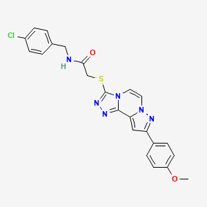 molecular formula C23H19ClN6O2S B2386073 N-(4-CHLOROBENZYL)-2-{[9-(4-METHOXYPHENYL)PYRAZOLO[1,5-A][1,2,4]TRIAZOLO[3,4-C]PYRAZIN-3-YL]SULFANYL}ACETAMIDE CAS No. 1207059-96-8