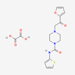 molecular formula C17H19N3O7S B2386131 4-(2-(furan-2-yl)-2-oxoethyl)-N-(thiophen-2-yl)piperazine-1-carboxamide oxalate CAS No. 1351614-24-8