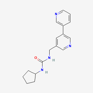 molecular formula C17H20N4O B2386136 1-([3,3'-Bipyridin]-5-ylmethyl)-3-cyclopentylurea CAS No. 2190365-15-0