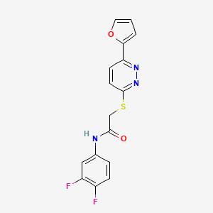 molecular formula C16H11F2N3O2S B2386149 N-(3,4-difluorophenyl)-2-{[6-(furan-2-yl)pyridazin-3-yl]sulfanyl}acetamide CAS No. 872704-55-7