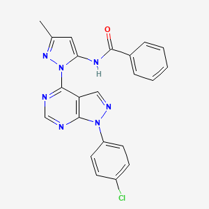 N-(1-(1-(4-chlorophenyl)-1H-pyrazolo[3,4-d]pyrimidin-4-yl)-3-methyl-1H-pyrazol-5-yl)benzamide