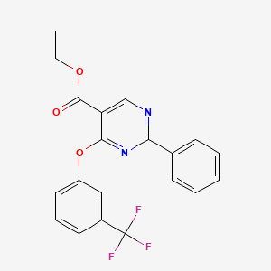 Ethyl 2-phenyl-4-[3-(trifluoromethyl)phenoxy]pyrimidine-5-carboxylate