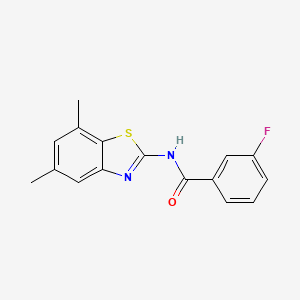 N-(5,7-dimethyl-1,3-benzothiazol-2-yl)-3-fluorobenzamide