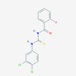 molecular formula C14H9Cl2FN2OS B238619 N-[(3,4-dichlorophenyl)carbamothioyl]-2-fluorobenzamide 