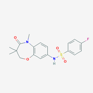 4-fluoro-N-(3,3,5-trimethyl-4-oxo-2,3,4,5-tetrahydrobenzo[b][1,4]oxazepin-8-yl)benzenesulfonamide