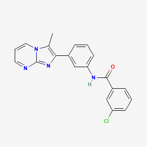 3-chloro-N-[3-(3-methylimidazo[1,2-a]pyrimidin-2-yl)phenyl]benzamide