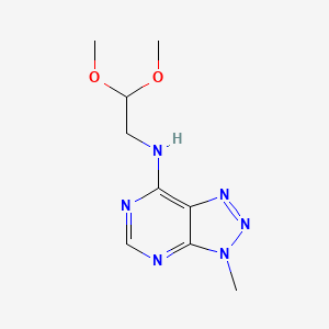 molecular formula C9H14N6O2 B2386206 N-(2,2-dimethoxyethyl)-3-methyl-3H-[1,2,3]triazolo[4,5-d]pyrimidin-7-amine CAS No. 941983-81-9