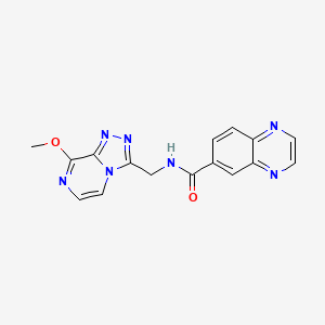molecular formula C16H13N7O2 B2386238 N-((8-methoxy-[1,2,4]triazolo[4,3-a]pyrazin-3-yl)methyl)quinoxaline-6-carboxamide CAS No. 2034320-10-8